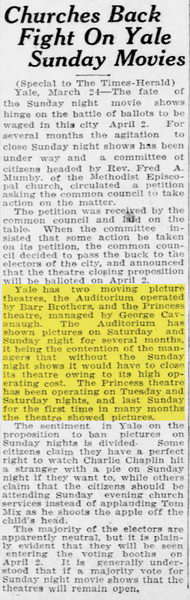 Princess Theatre - March 1923 Article Proving Princess And Auditorium Operated At Same Time (newer photo)